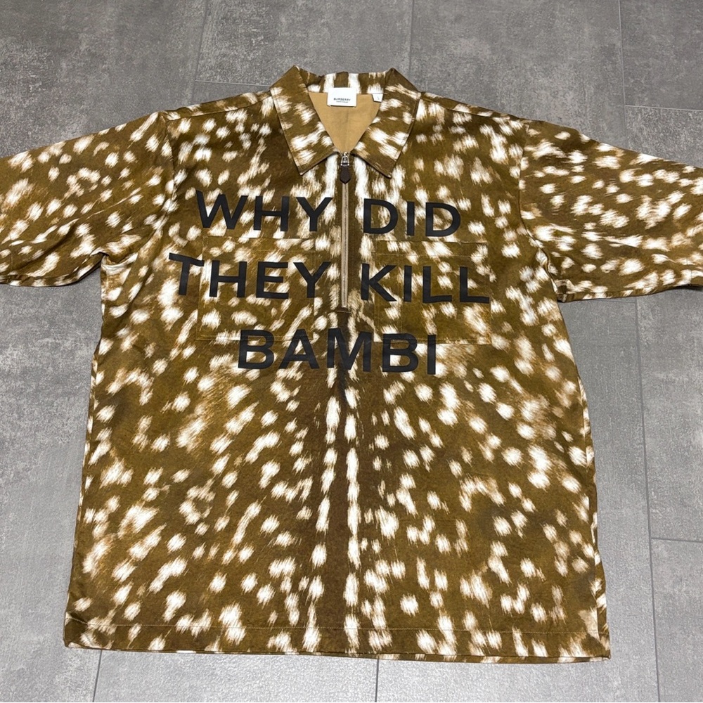 Authentic Like New Burberry Runway Deer Print Shirt (Rare)